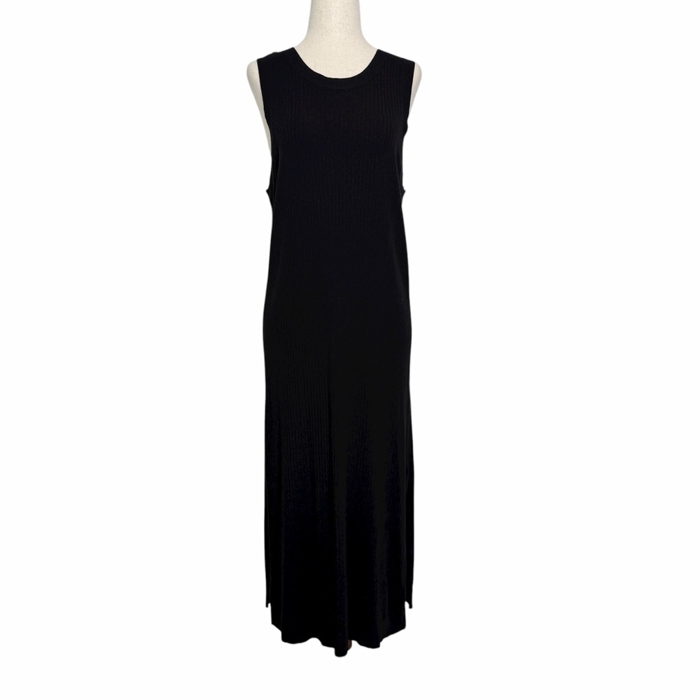 Banana Republic Black‎ Ribbed Sleeveless Side Vent Knit Tank Dress